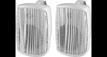 Monacor WALL-08T/WS PA-luidsprekersbox 50 W Wit 1 paar