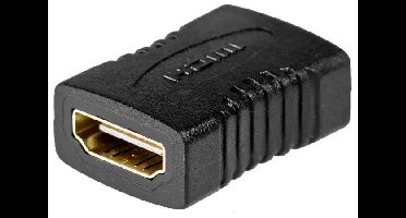 Akyga AK-AD-05 HDMI Adapter [1x HDMI-bus - 1x HDMI-bus] Zwart Vergulde steekcontacten 30 mm