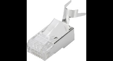 Digitus DN-219604 Digitus CAT 6A modulaire stekker voor ronde kabel, afgeschermd, 100 stuks DN-219604 RJ45, stekker Aantal polen (sensoren) 8P8C Zilver,