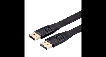 Value 11.99.5861 DisplayPort-kabel DisplayPort Aansluitkabel DisplayPort-stekker, DisplayPort-stekker 1 m Zwart Plat