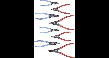 Gedore 1692275 Precisie-borgveertang set Geschikt voor borgringen Binnen- en buitenringen 12-25 mm, 19-60 mm 10-25 mm, 19-60 mm Puntvorm 90° haaks, Recht