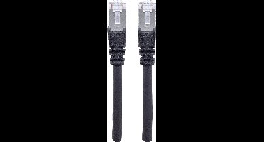 Intellinet 740753 RJ45 Netwerkkabel, patchkabel CAT 6A S/FTP 1.50 m Zwart Folie afscherming, Afscherming gevlochten, Afgeschermd, Halogeenvrij 1 stuk(s)