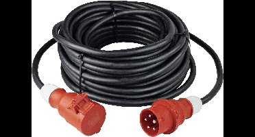 AS Schwabe 61335 Stroom Verlengkabel 32 A Zwart 5.00 m H07RN-F 5G 6 mm²