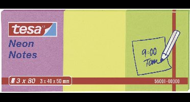 tesa Plaknotitie 56001-00-00 40 mm x 50 mm Pink, Geel, Groen 240 vellen