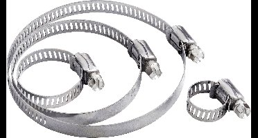 TRU COMPONENTS Wormaandrijfklem TC-10330744 Bundel-Ø (bereik) 16 tot 25 mm Zeskantschroef met sleuf Zilver 1 stuk(s)