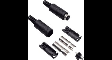 BKL Electronic 0204002 Miniatuur-DIN-connector Stekker, recht Aantal polen: 4 Zwart 1 stuk(s)