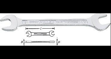 Hazet 450N-8X10 450N Dubbele steeksleutel Sleutelbreedte (metrisch) 8 - 10 mm