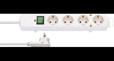 Brennenstuhl 1153120100 Stekkerdoos met schakelaar 4-voudig Wit Platte stekker 1 stuk(s)