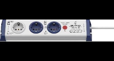 interBär 8110-002.01 Stekkerdoos 3-voudig Wit, Blauw Randaarde stekker 1 stuk(s)