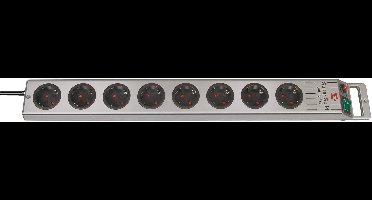 Brennenstuhl 1153340118 Stekkerdoos met schakelaar 8-voudig Zilver Randaarde stekker 1 stuk(s)