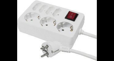 LogiLink LPS210 Stekkerdoos met schakelaar Wit Randaarde stekker 1 stuk(s)