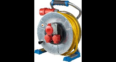 AS Schwabe 23992 Kabelhaspel 25.00 m Geel CEE faseomkeerschakeling stekker 16 A 5-polig