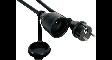 Perel EC01.5R15STBHQ Stroom Verlengkabel 16 A Zwart 1.50 m H05RR-F 3G 1,5 mm²