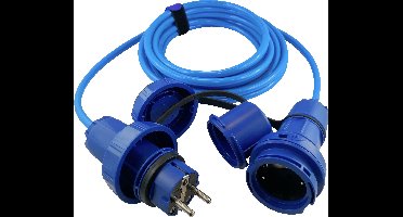 HAWA R7035 Stroom Verlengkabel 16 A Blauw 10.00 m H07BQ-F 3G 1,5 mm²