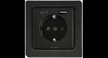 Eltako DSS55E+USBA+C-am Stopcontact Inbouw (in muur), Schroefbevestiging