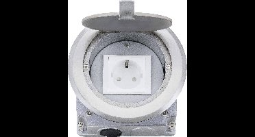 LEDmaxx 105628 1-voudig Vloerinbouw-contactdoos Aanraakbeveiliging IP20 Aluminium