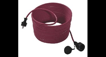 BACHMANN Verlengsnoer geaard contact 16 A/250 VAC, rood, rubber / neopreen, 50 m