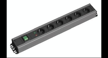 Bachmann 300.011 Overspanningsveilige stekkerdoos Aluminium, Zwart Randaarde stekker