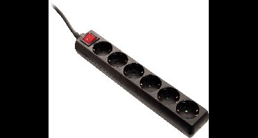 AS Schwabe 11512 Stekkerdoos met schakelaar Zwart Randaarde stekker 1 stuk(s)