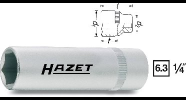 Hazet 850LG 850LG-6 Dop (zeskant) Dopsleutelinzetstuk 6 mm 1/4 1/4 (6,3 mm)