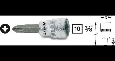 Hazet 8806-PH2 8806-PH2 Kruiskop Phillips Dopsleutel-bitinzet PH 2 3/8 (10 mm)