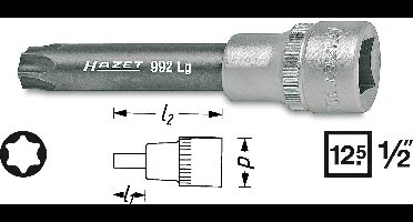 Hazet 992LG-T50 992LG-T50 Binnen-Torx Dopsleutel-bitinzet T 50 1/2 (12.5 mm)