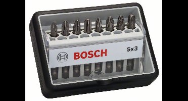 Bosch Accessories Robust Line 2607002558 Bitset 8-delig Kruiskop Phillips, Kruiskop Pozidriv