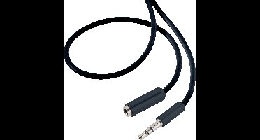 SpeaKa Professional SP-7870472 Jackplug Audio Verlengkabel [1x Jackplug male 3,5 mm - 1x Jackplug female 3,5 mm] 5.00 m Zwart SuperSoft-mantel