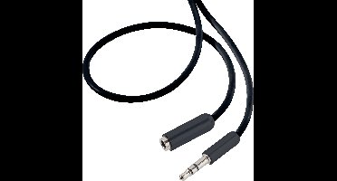 SpeaKa Professional SP-7870476 Jackplug Audio Verlengkabel [1x Jackplug male 3,5 mm - 1x Jackplug female 3,5 mm] 0.50 m Zwart SuperSoft-mantel