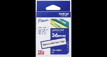 Brother TZe-M961 Labeltape metallic Tapekleur: Zilver (mat) Tekstkleur: Zwart 36 mm 8 m