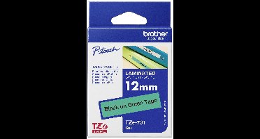 Labeltape Brother TZe, TZ TZe-731 PET Tapekleur: Groen Tekstkleur:Zwart 12 mm 8 m
