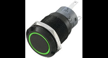 TRU COMPONENTS 702211 LAS1-AGQ-11E/G Vandalismebestendige druktoets 250 V/AC 5 A 1x uit/(aan) Moment Groen (Ø x l) 22 mm x 37 mm IP67 1 stuk(s)