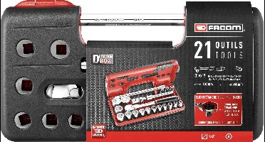 Facom SL.DBOX1PB Dopsleutelset Metrisch 1/2 (12.5 mm) 20-delig