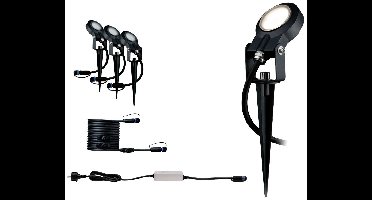 Paulmann Sting 93696 Verlichtingssysteem Plug&Shine LED-tuinspot startset Set van 3 stuks LED 18 W Warmwit Antraciet