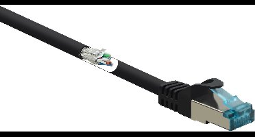 Renkforce RF-5047480 RJ45 Netwerkkabel, patchkabel CAT 6A S/FTP 0.50 m Zwart Vlambestendig 1 stuk(s)