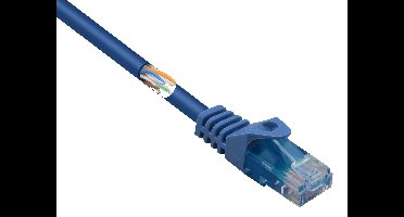 Renkforce RF-5043862 RJ45 Netwerkkabel, patchkabel CAT 5e U/UTP 0.50 m Blauw Snagless, Halogeenvrij 1 stuk(s)