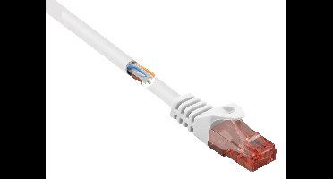 Renkforce RF-5044026 RJ45 Netwerkkabel, patchkabel CAT 6 U/UTP 10.00 m Wit Snagless, Halogeenvrij 1 stuk(s)