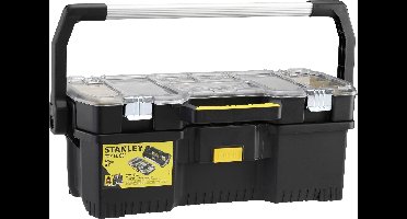 STANLEY Werkzeugtrage+Kleinteilmagazin 670x320x251mm Kunst.schwarz Gereedschapskoffer (leeg) (l x b x h) 670 mm x 32.3 cm x 25.1 cm