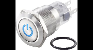 TRU COMPONENTS TC-7494500 TC-LAS1-AGQ-11ZDT/B/12V/S Vandalismebestendige drukschakelaar 250 V/AC 3 A 1x uit/aan Continu Blauw IP65 1 stuk(s)
