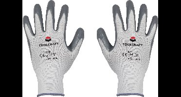 TOOLCRAFT TO-5621496 Werkhandschoen Polyamide, Nitril Maat (handschoen): 7 EN 388 Cat II 1 paar