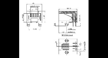 encitech RJJU-88-142-E3H-033 RJ45-connector 3253-0025-02 Bus, inbouw horizontaal Aantal polen (sensoren) 8P8C Zwart 1 stuk(s)