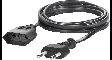 Sygonix SY-5042686 Stroom Verlengkabel Zwart 5.00 m H03VVH2-F 2X 0,75 mm²