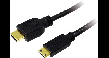LogiLink CH0023 HDMI-kabel HDMI Aansluitkabel HDMI-A-stekker, HDMI-mini-C-stekker 2.00 m Zwart 4K UHD