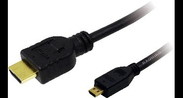 LogiLink CH0031 HDMI-kabel HDMI Aansluitkabel HDMI-A-stekker, HDMI-micro-D-stekker 1.50 m Zwart 4K UHD