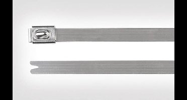 HellermannTyton 111-93058 MBT5SS-SS304-ML Kabelbinder 127 mm 4.60 mm Zilver Met kogelsluiting, UV-gestabiliseerd 1 stuk(s)