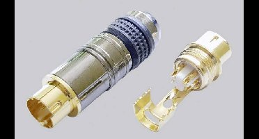 BKL Electronic 0212017 Miniatuur-DIN-connector Stekker, recht Aantal polen: 4 Chroom 1 stuk(s)