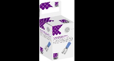 TRU COMPONENTS T1904C041 Assortiment platte stekkers (female) Insteekbreedte: 2.80 mm Insteekdikte: 0.80 mm 180 ° Deels geïsoleerd Blauw 25 stuk(s)