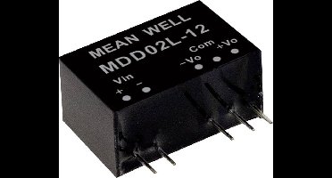 MEAN WELL MDD02N-15 DC/DC-convertermodule 67 mA 2 W Aantal uitgangen: 2 x Inhoud 1 stuk(s)