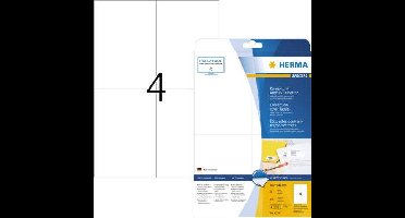 Herma 4229 Correctie-etiketten 105 x 148 mm Papier, mat Wit 100 stuk(s) Permanent hechtend Laser (zwart/wit), Kopiëren (zwart/wit), Laser (kleur), Kopiëren