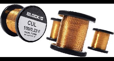 BLOCK Koperdraad gelakt Buitendiameter (incl. isolatielak): 0.08 mm 856 m 0.05 kg